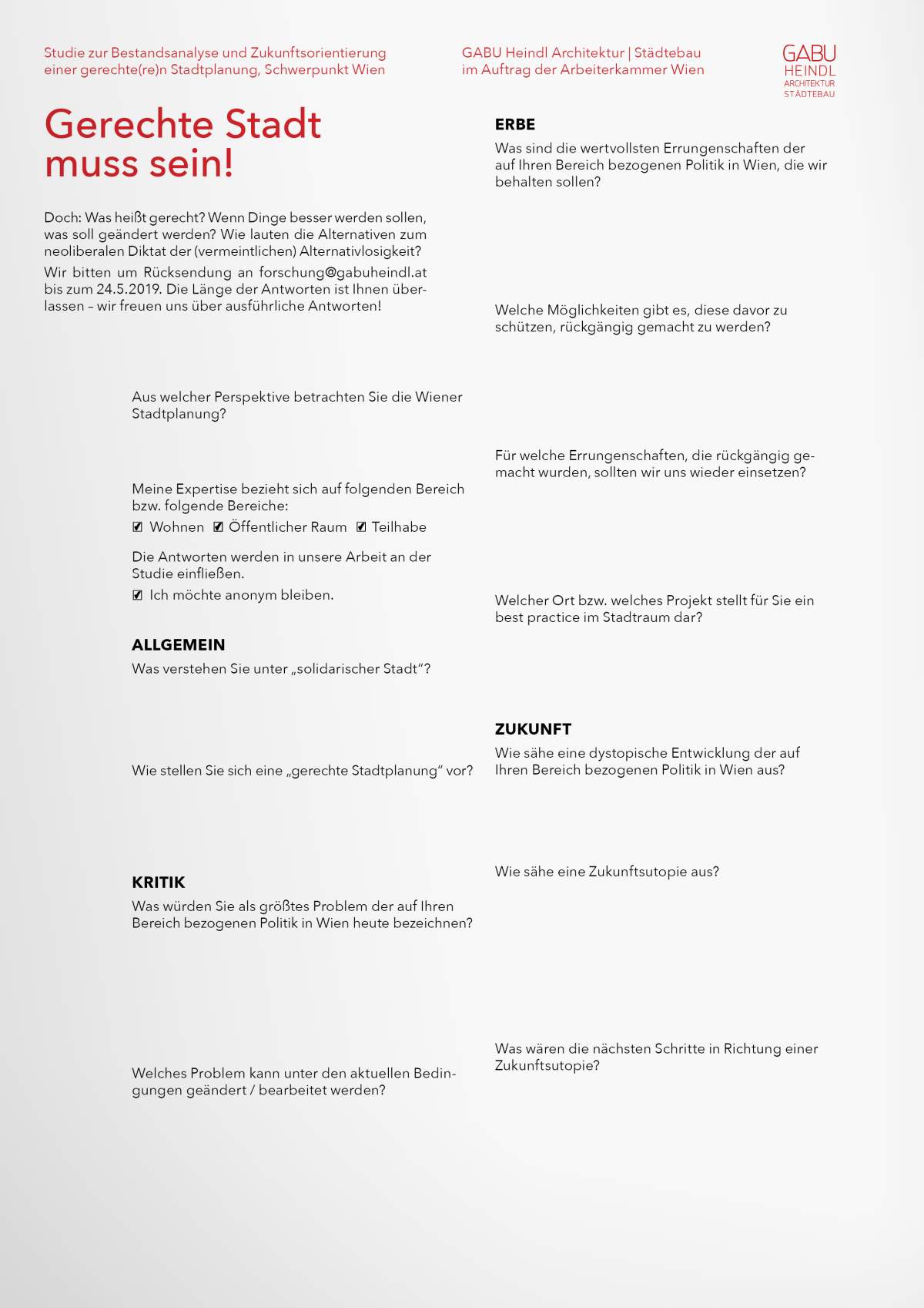 Leerer Fragebogen
